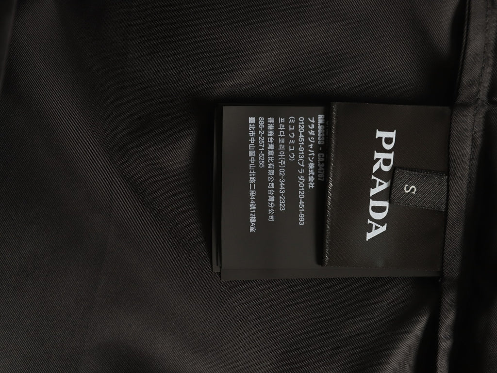 Prada PRD Black Nylon Triangle-Logo Shirt Jacket