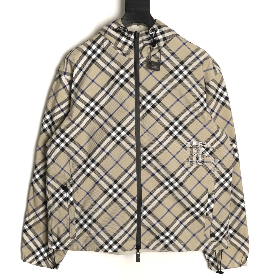 Burberry 24SS Diamond-Check Equestrian Knight Reversible Jacket