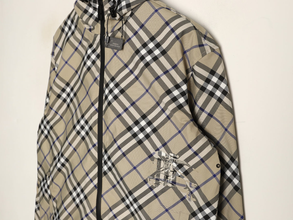 Burberry 24SS Diamond-Check Equestrian Knight Reversible Jacket