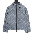 Burberry 24SS Gray-Blue Diamond-Check Equestrian Knight Reversible Jacket