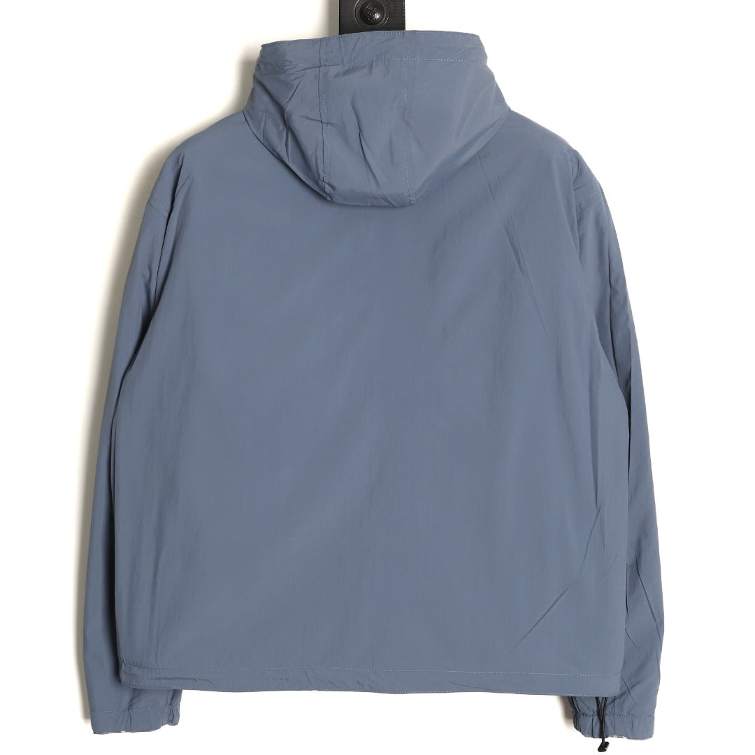 Burberry 24SS Gray-Blue Diamond-Check Equestrian Knight Reversible Jacket