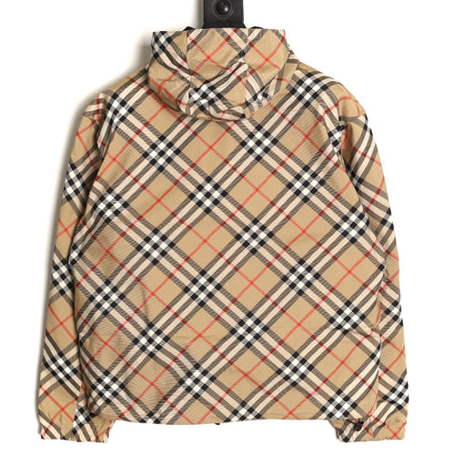 Burberry 24SS Beige Check Black-Reverse Equestrian Knight Reversible Jacket
