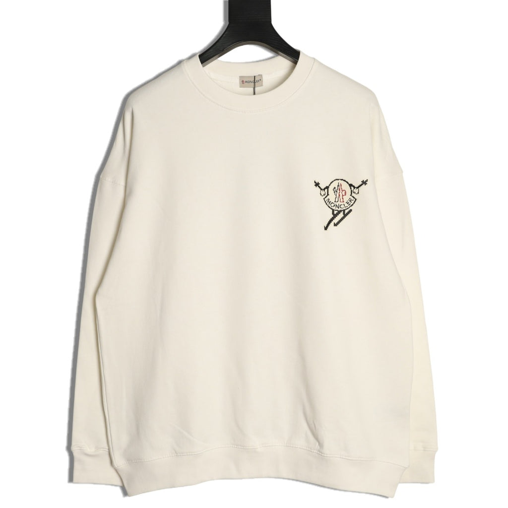 Moncler 26SS Character Logo Ivory Crewneck Sweatshirt