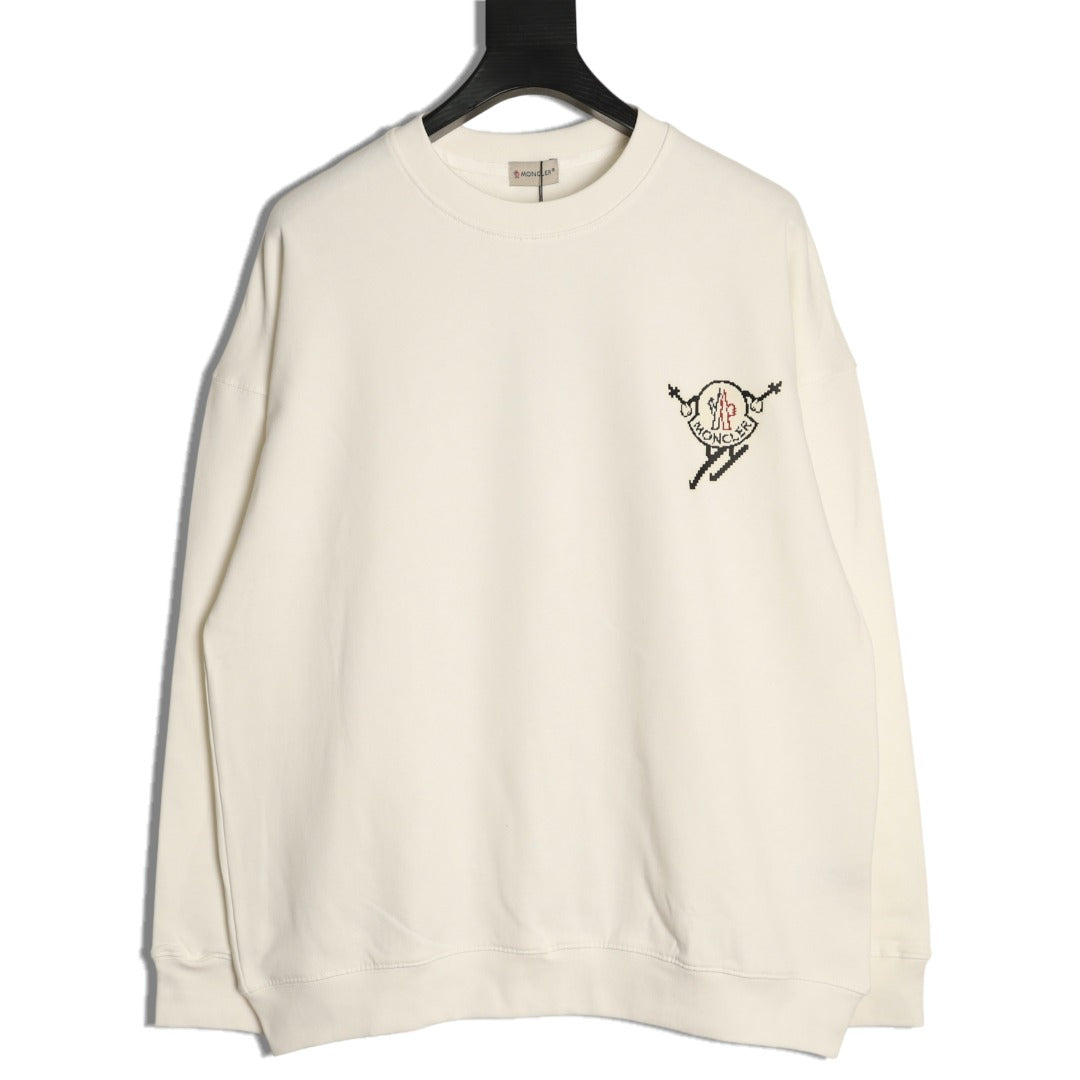 Moncler 26SS Character Logo Ivory Crewneck Sweatshirt