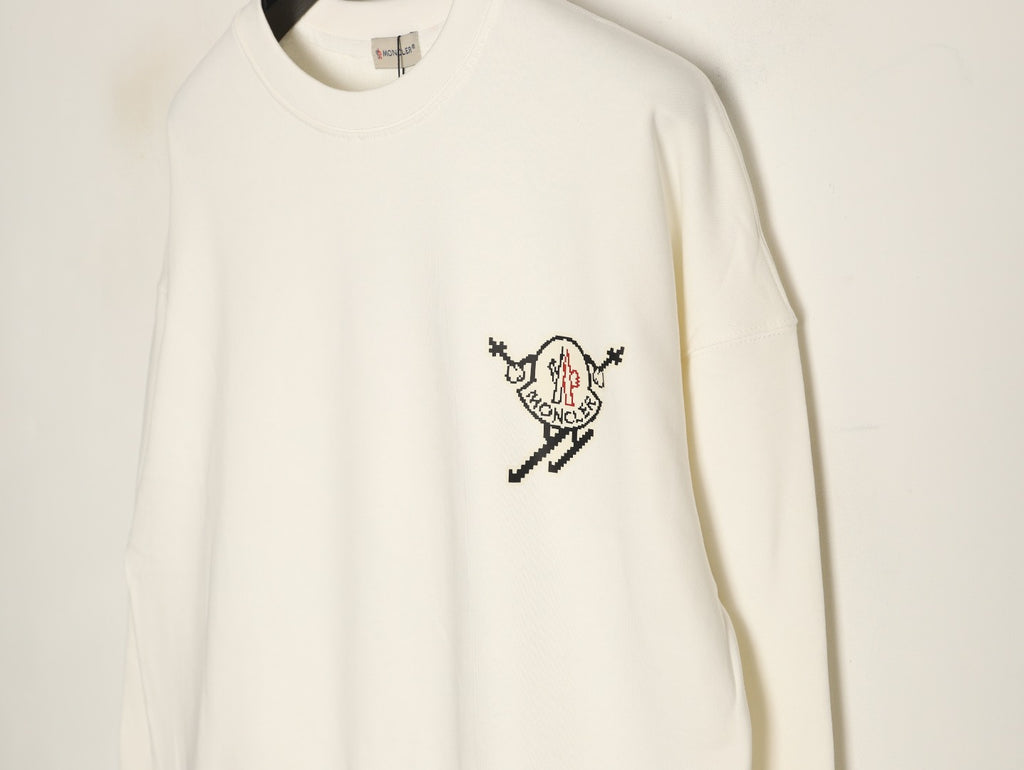 Moncler 26SS Character Logo Ivory Crewneck Sweatshirt