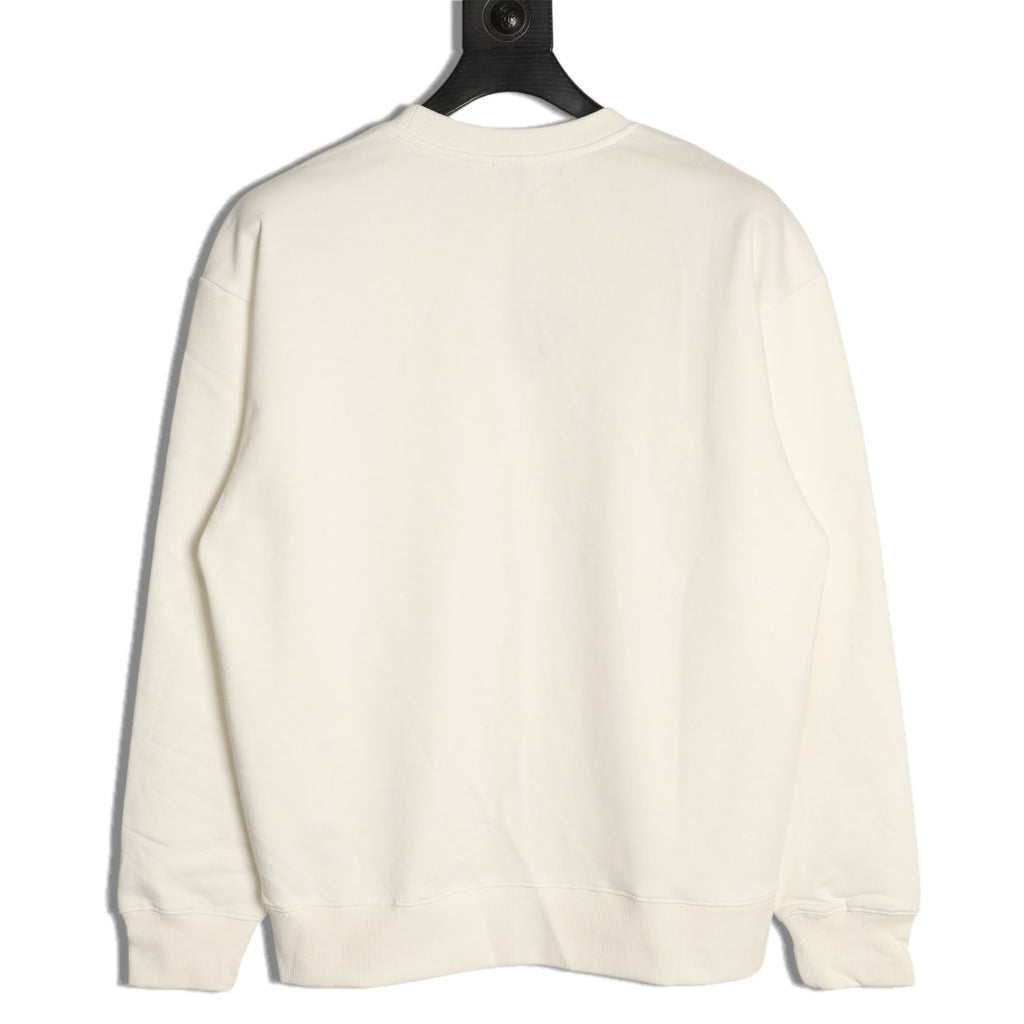 Loewe Offset Anagram Logo Embroidered Ivory Crewneck Sweatshirt