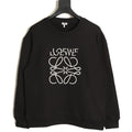 Loewe Offset Anagram Logo Embroidered Black Crewneck Sweatshirt