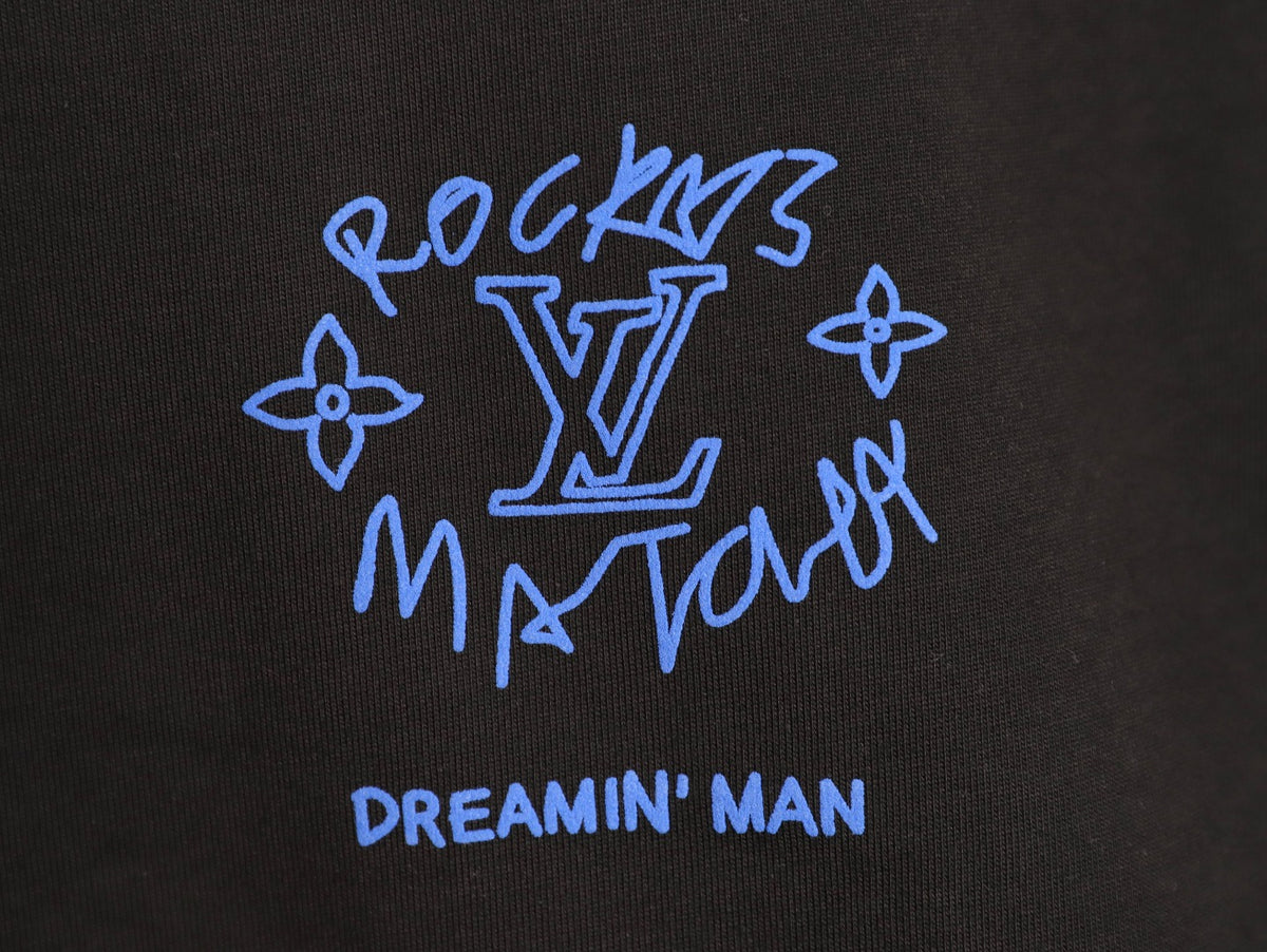 Louis Vuitton 25FW Dreamin' Man Graffiti Black Long-Sleeve T-Shirt