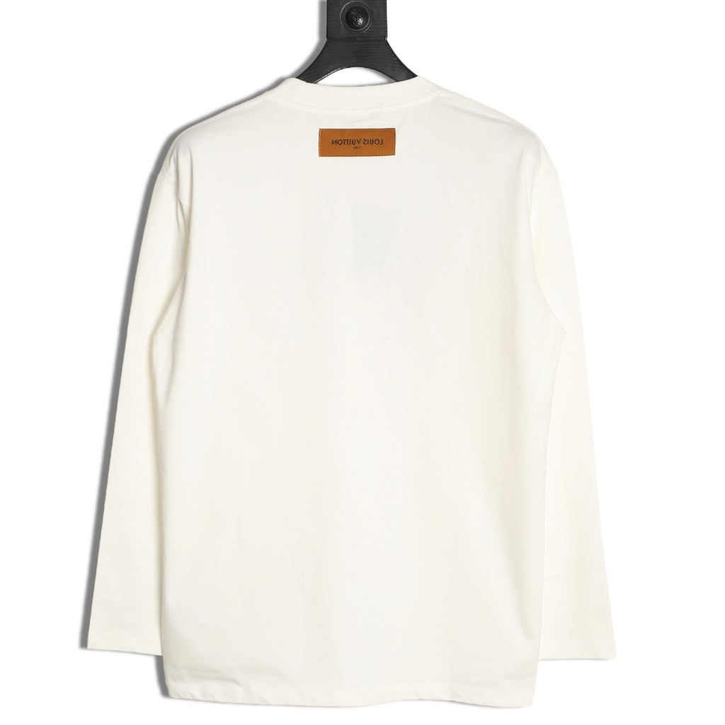 Louis Vuitton 25FW LV Lovers Gradient Tufted Logo Ivory Long-Sleeve T-Shirt