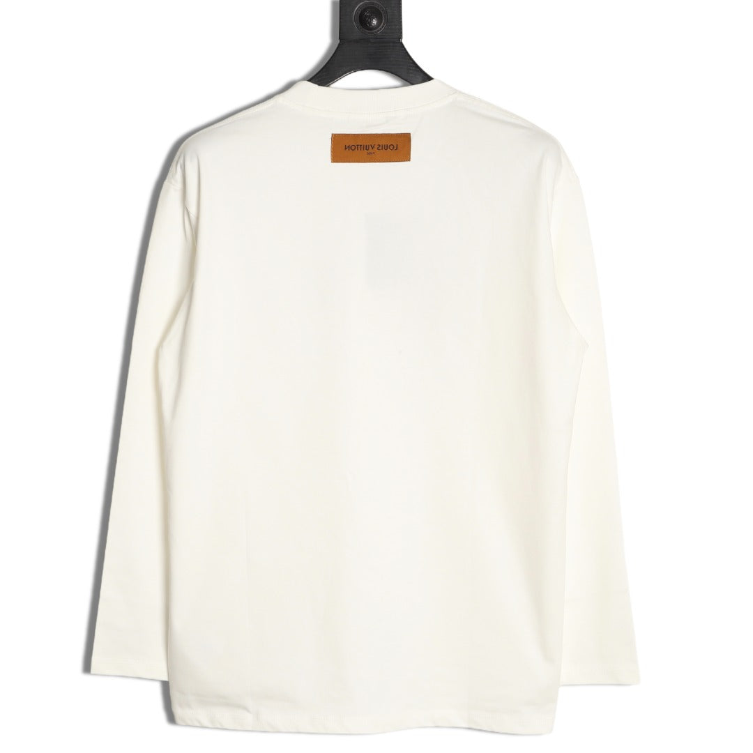 Louis Vuitton 25FW LV Lovers Gradient Tufted Logo Ivory Long-Sleeve T-Shirt