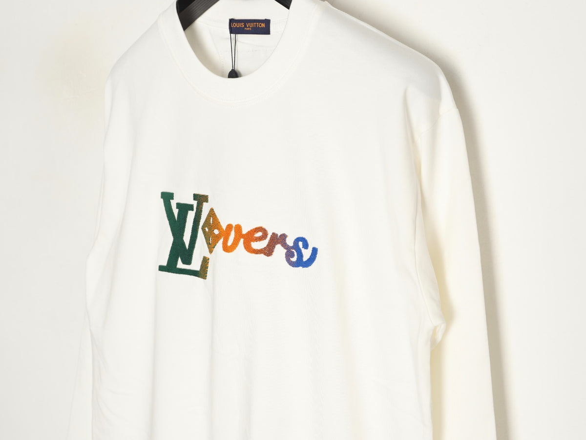 Louis Vuitton 25FW LV Lovers Gradient Tufted Logo Ivory Long-Sleeve T-Shirt