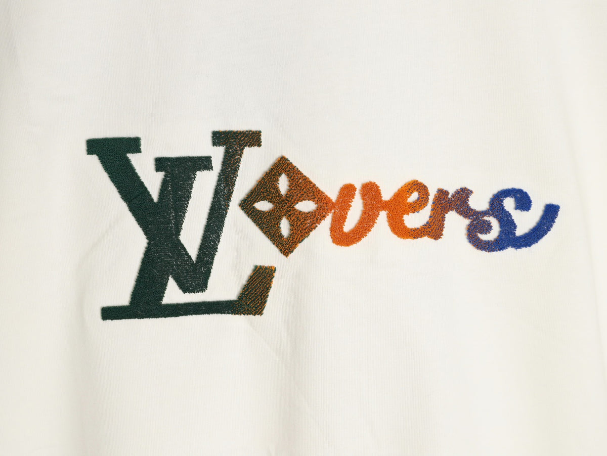 Louis Vuitton 25FW LV Lovers Gradient Tufted Logo Ivory Long-Sleeve T-Shirt
