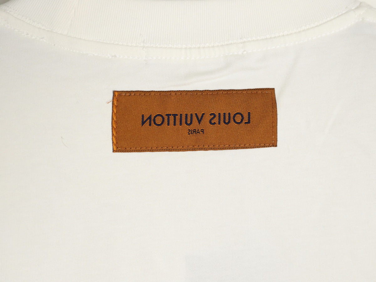 Louis Vuitton 25FW LV Lovers Gradient Tufted Logo Ivory Long-Sleeve T-Shirt