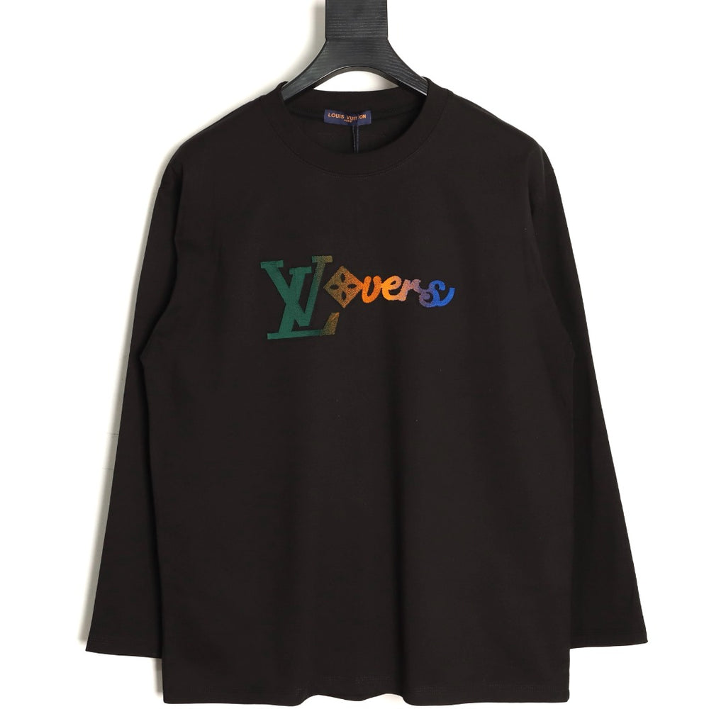 Louis Vuitton 25FW LV Lovers Gradient Tufted Logo Black Long-Sleeve T-Shirt