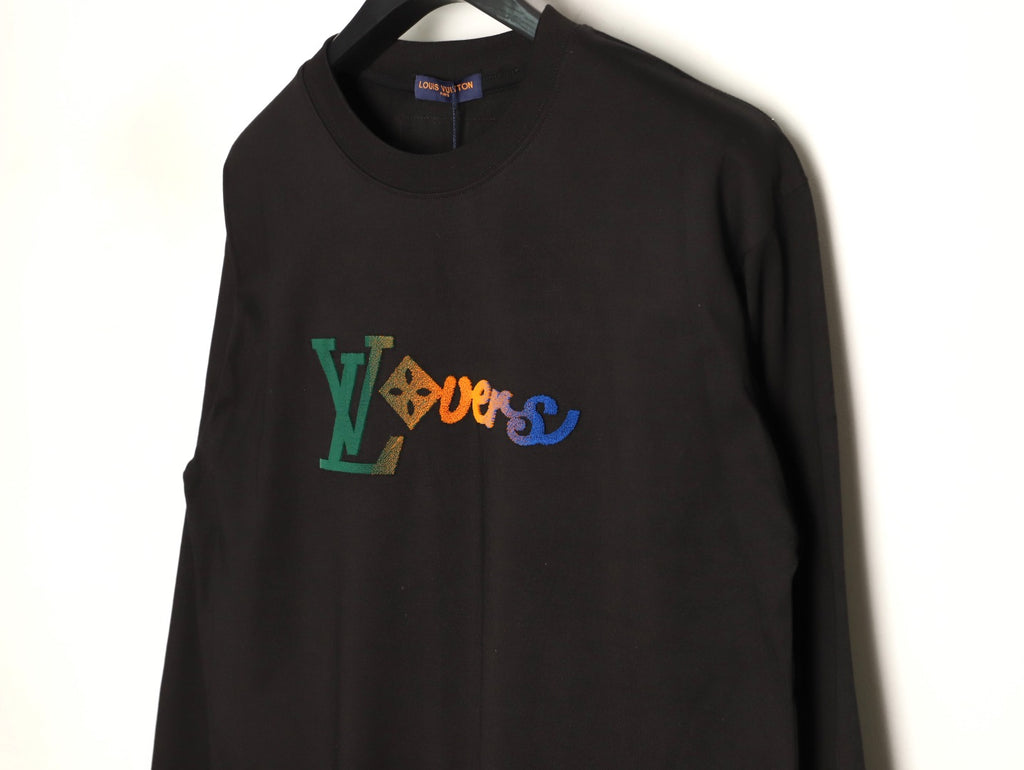 Louis Vuitton 25FW LV Lovers Gradient Tufted Logo Black Long-Sleeve T-Shirt