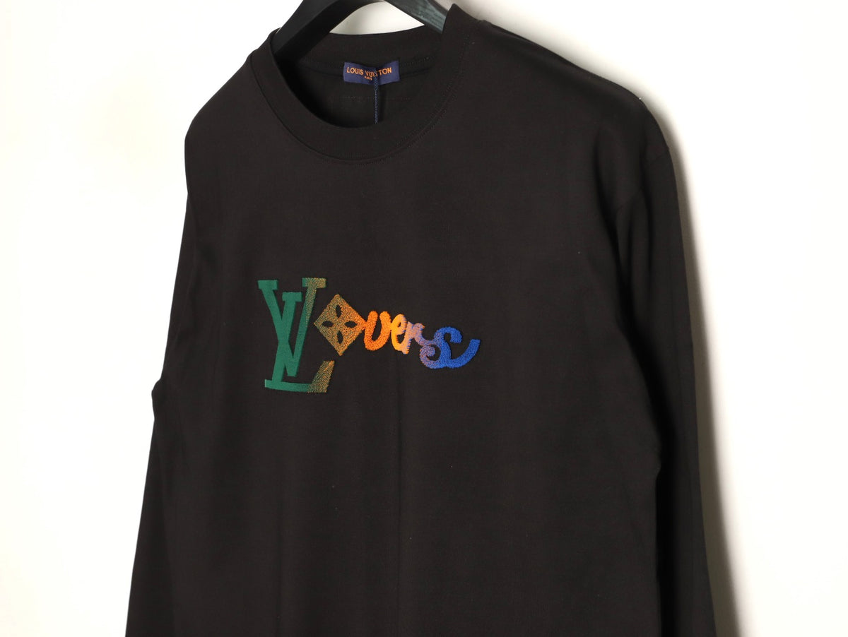 Louis Vuitton 25FW LV Lovers Gradient Tufted Logo Black Long-Sleeve T-Shirt