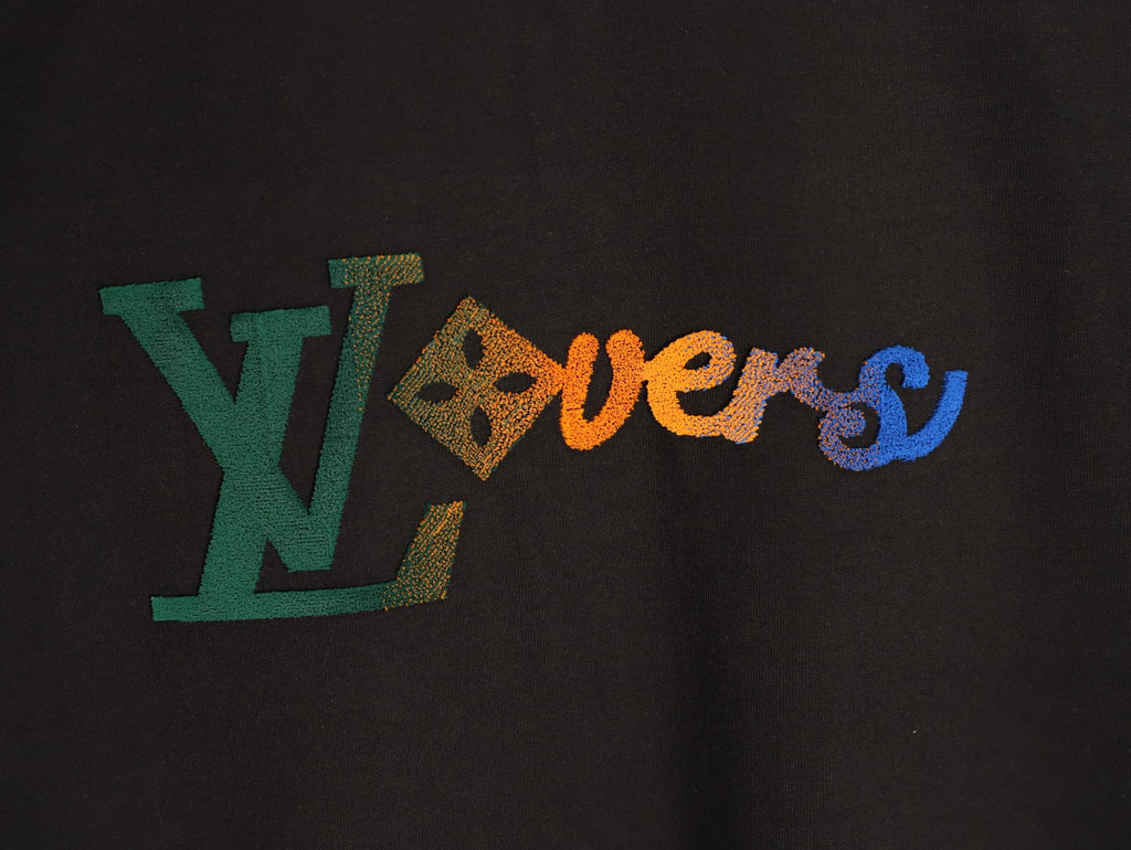 Louis Vuitton 25FW LV Lovers Gradient Tufted Logo Black Long-Sleeve T-Shirt