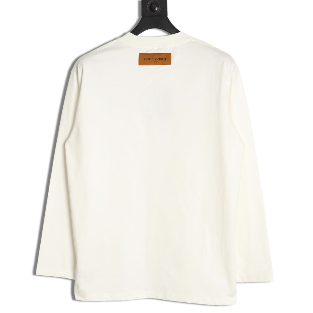Louis Vuitton 25FW Multicolor Monogram Embroidered Ivory Long-Sleeve T-Shirt