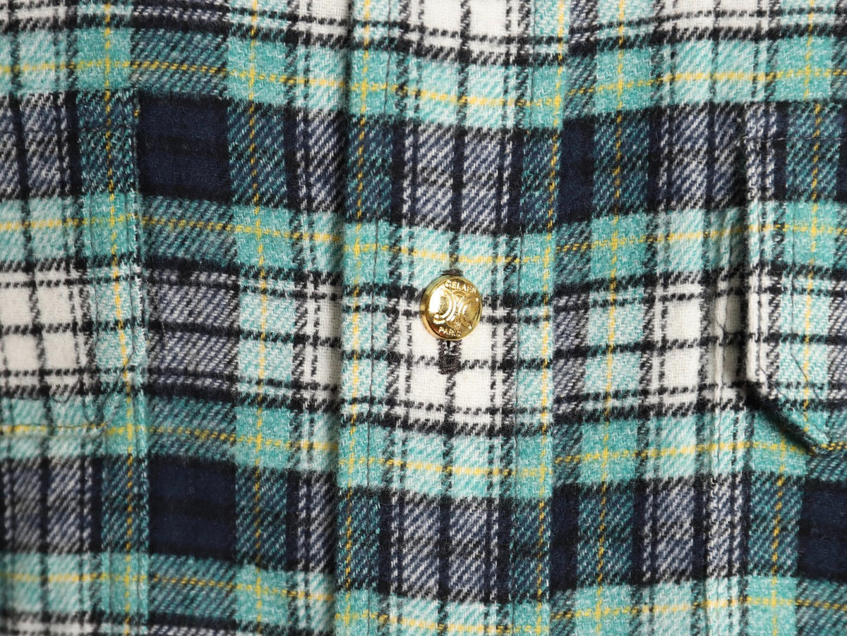 Celine Green Plaid Flannel Long-Sleeve Shirt