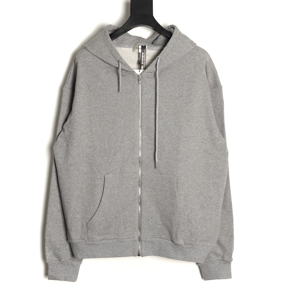 Celine Classic Capsule Logo Gray Zip-Up Hoodie