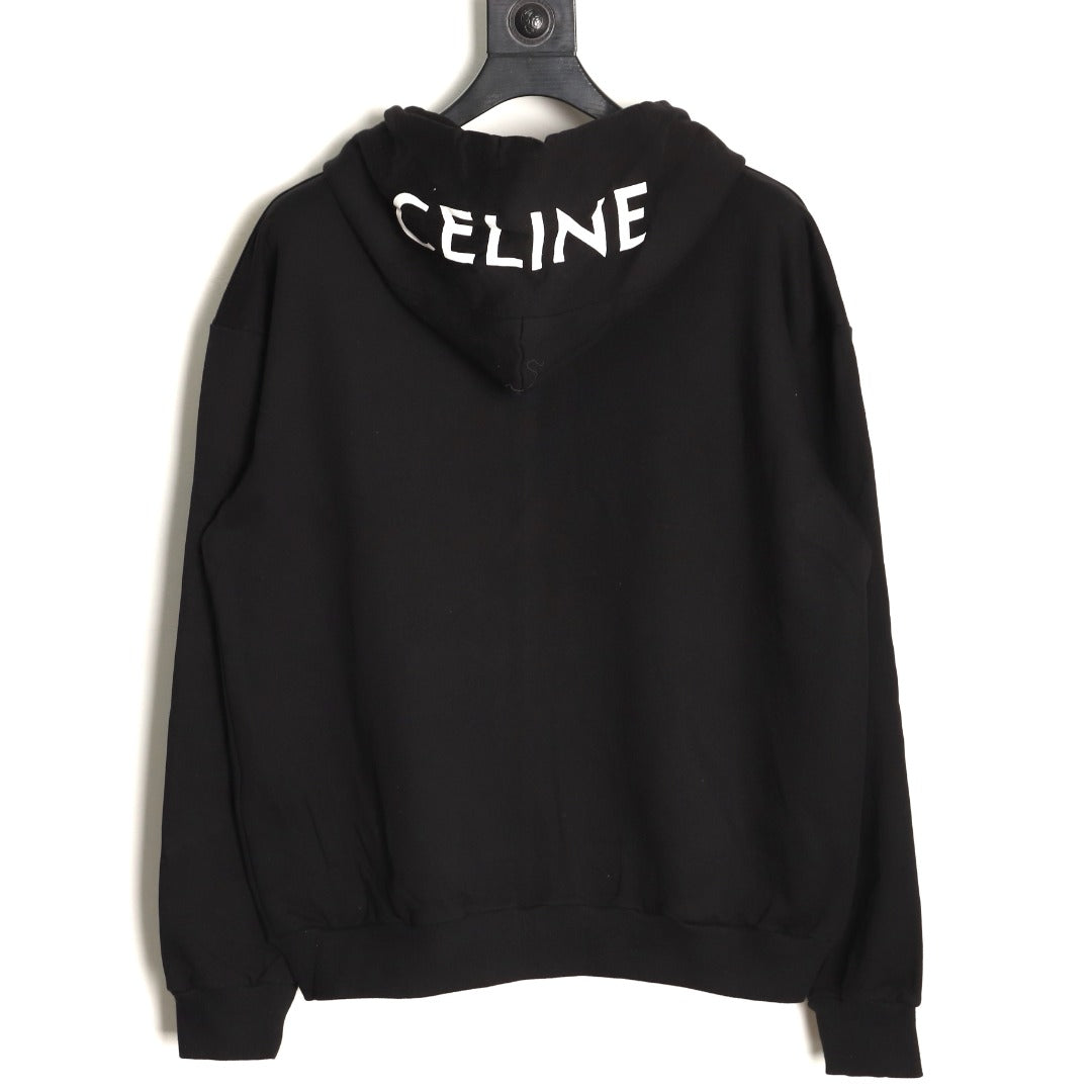 Celine Classic Capsule Logo Black Zip-Up Hoodie