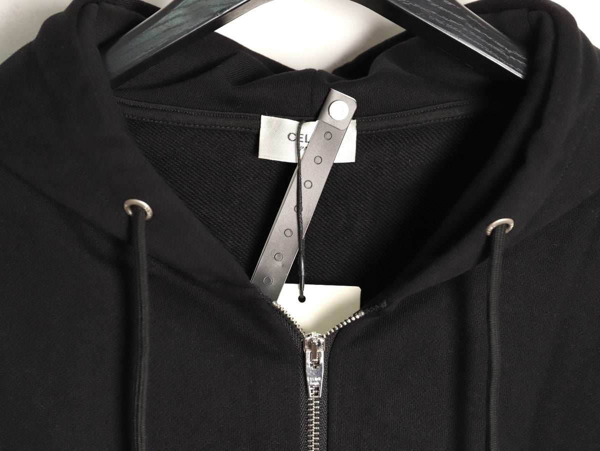 Celine Classic Capsule Logo Black Zip-Up Hoodie