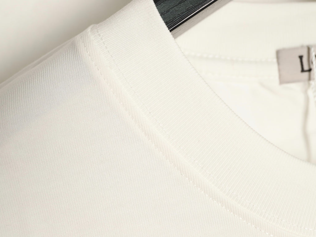 Loewe 25FW Cutout Logo Layered-Pocket Ivory Long-Sleeve T-Shirt
