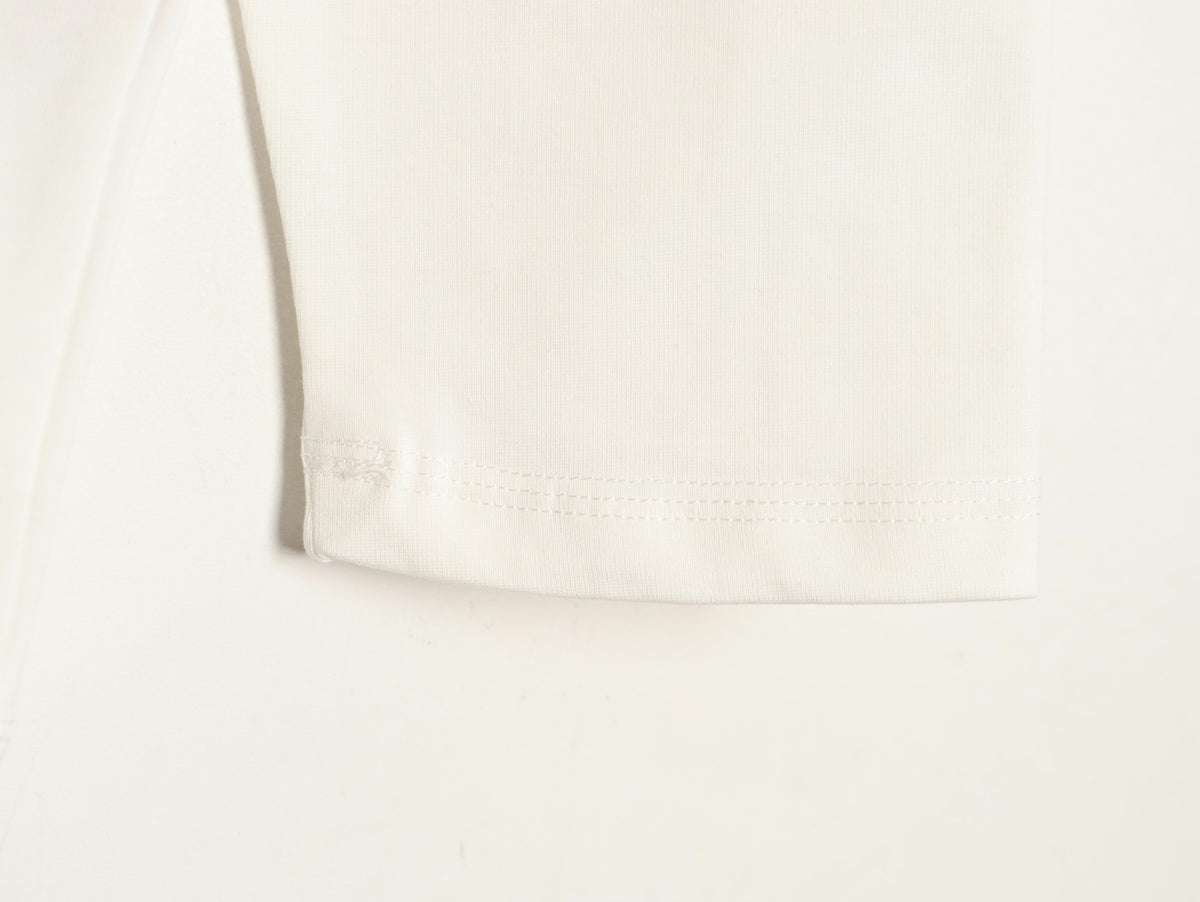 Loewe 25FW Cutout Logo Layered-Pocket Ivory Long-Sleeve T-Shirt