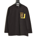 Loewe 25FW Cutout Logo Layered-Pocket Black Long-Sleeve T-Shirt