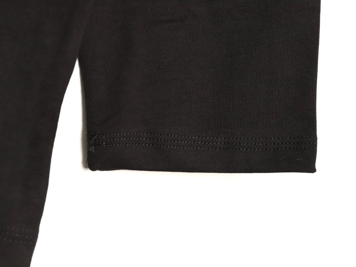 Loewe 25FW Cutout Logo Layered-Pocket Black Long-Sleeve T-Shirt