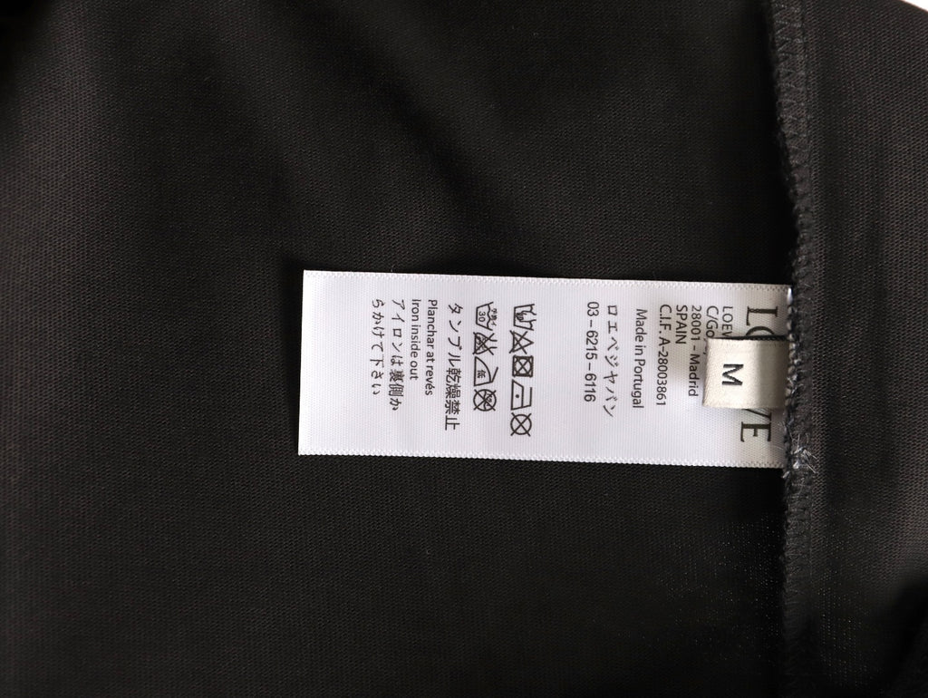 Loewe 25FW Cutout Logo Layered-Pocket Black Long-Sleeve T-Shirt