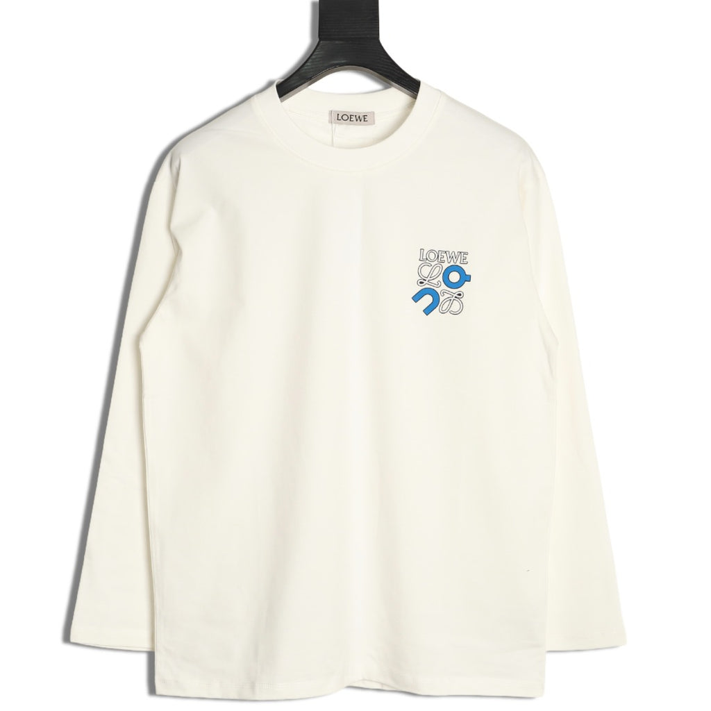 Loewe x On 25FW Bonded Logo Print Ivory Long-Sleeve T-Shirt