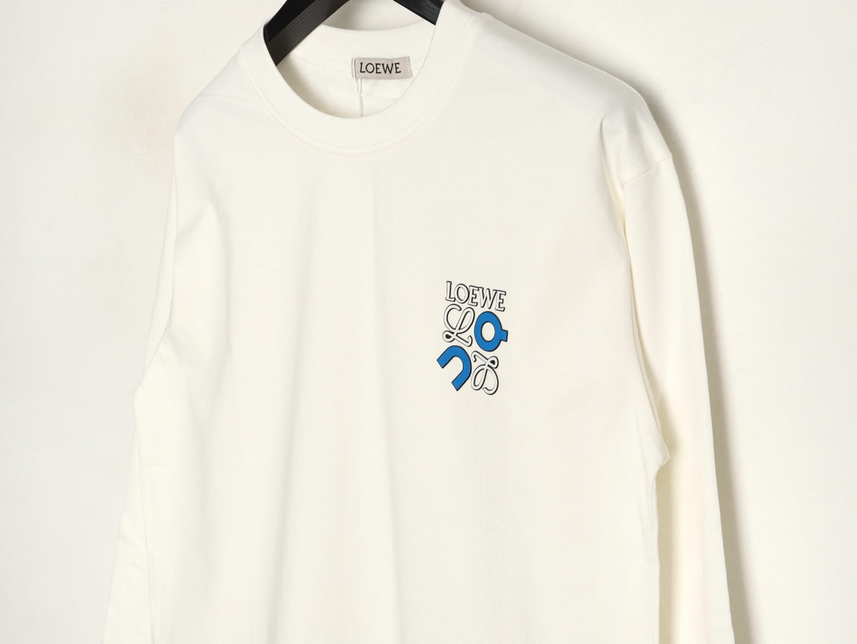 Loewe x On 25FW Bonded Logo Print Ivory Long-Sleeve T-Shirt