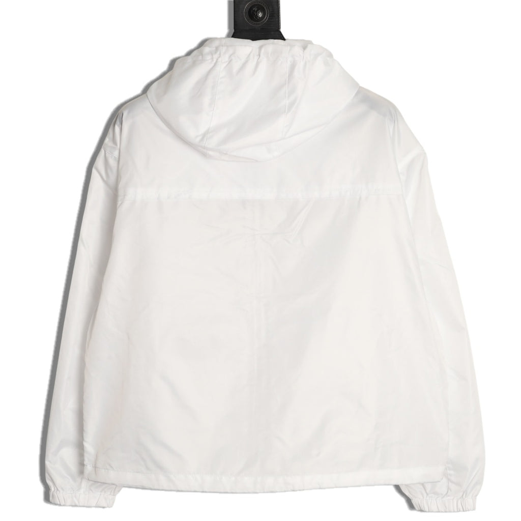 Prada PRD Triangle Logo White Hooded Jacket
