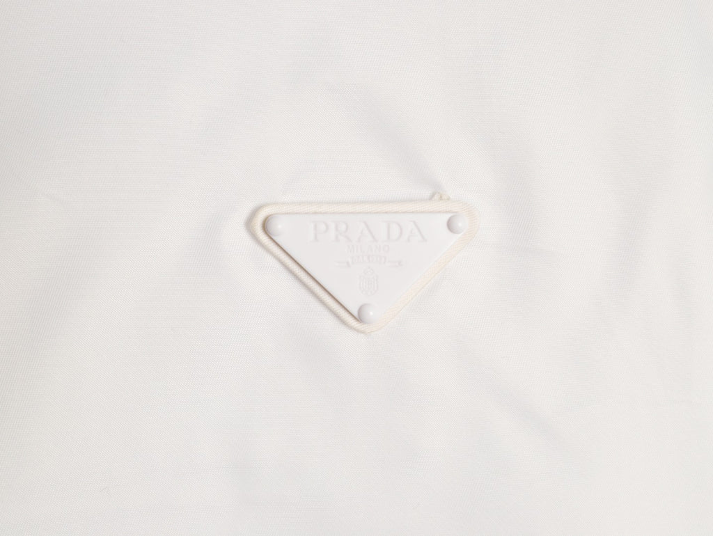 Prada PRD Triangle Logo White Hooded Jacket