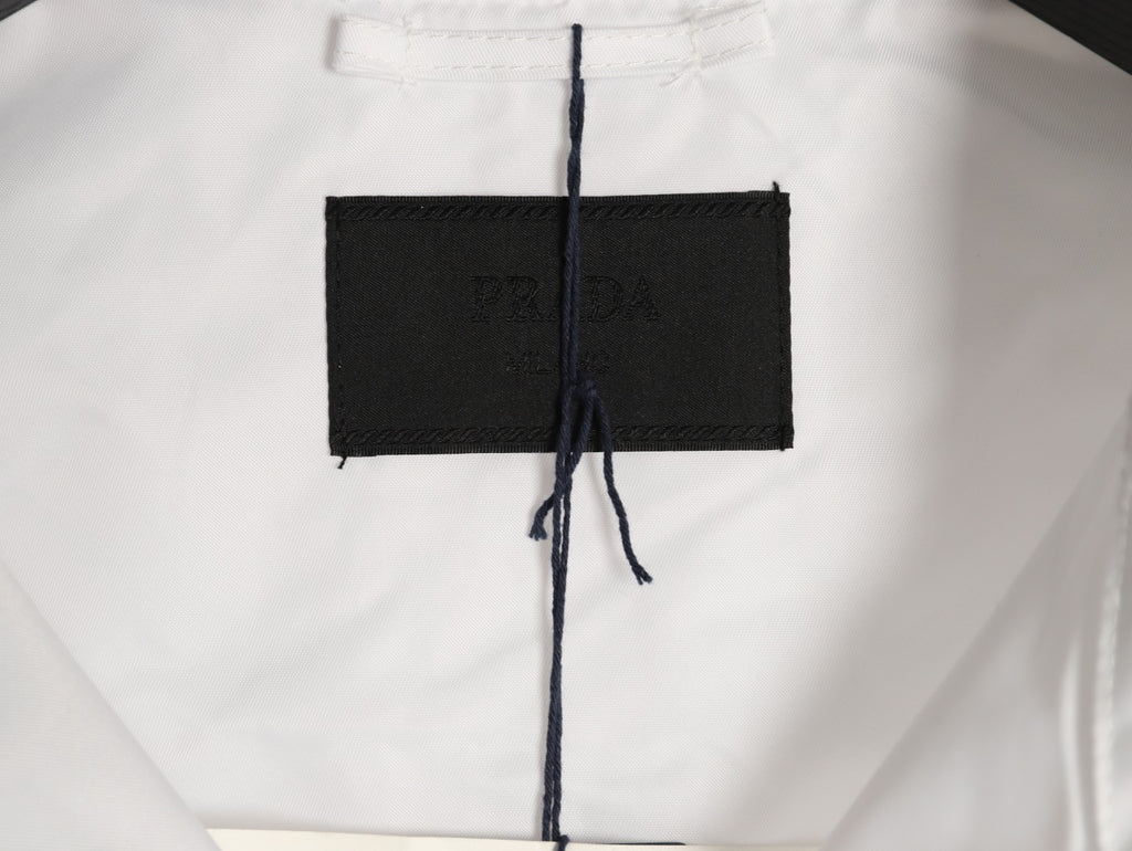 Prada PRD Triangle Logo White Hooded Jacket
