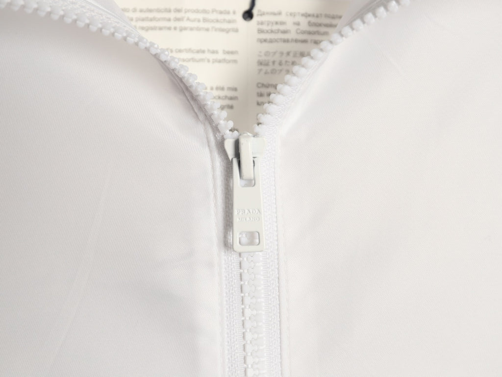 Prada PRD Triangle Logo White Hooded Jacket
