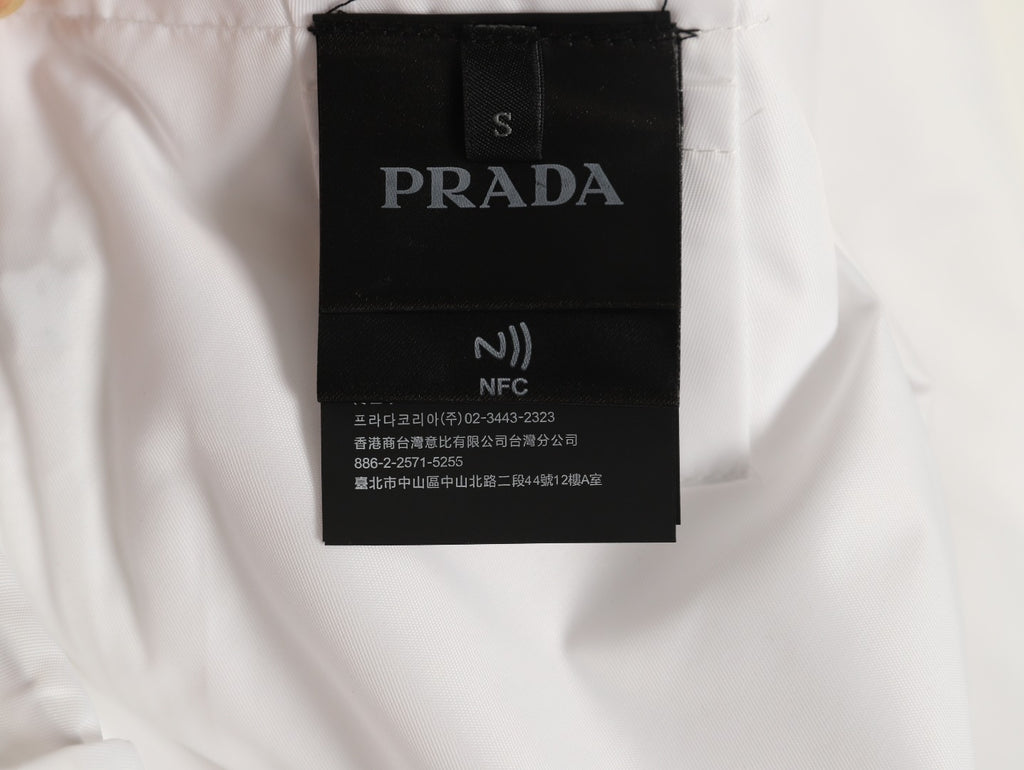Prada PRD Triangle Logo White Hooded Jacket