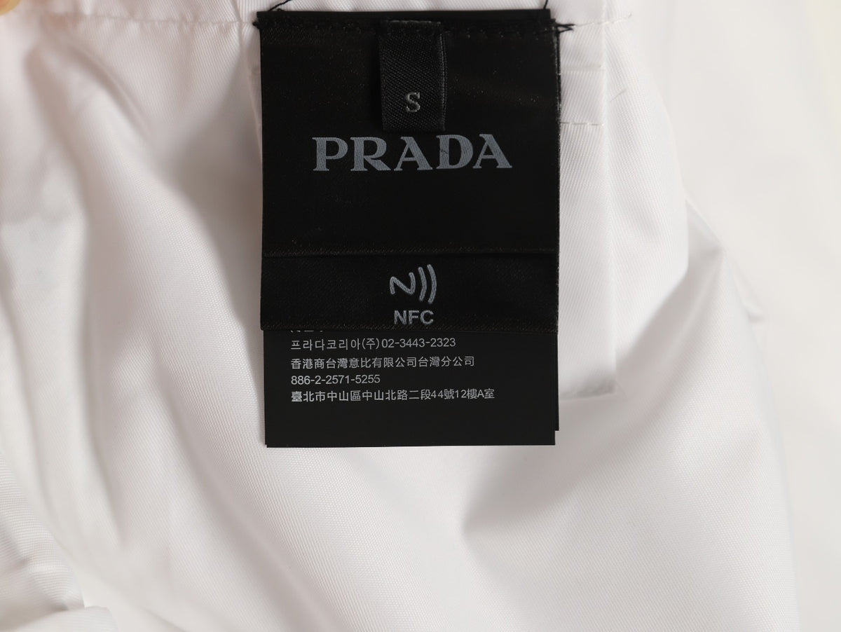 Prada PRD Triangle Logo White Hooded Jacket