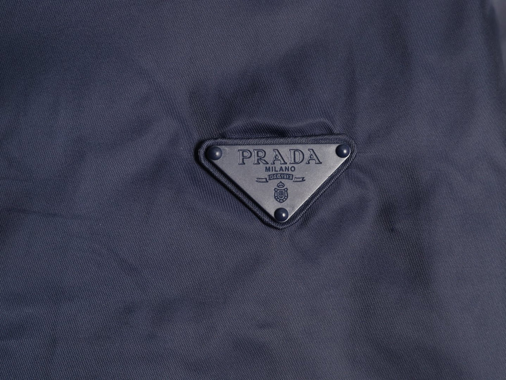 Prada PRD Triangle Logo Navy Hooded Jacket