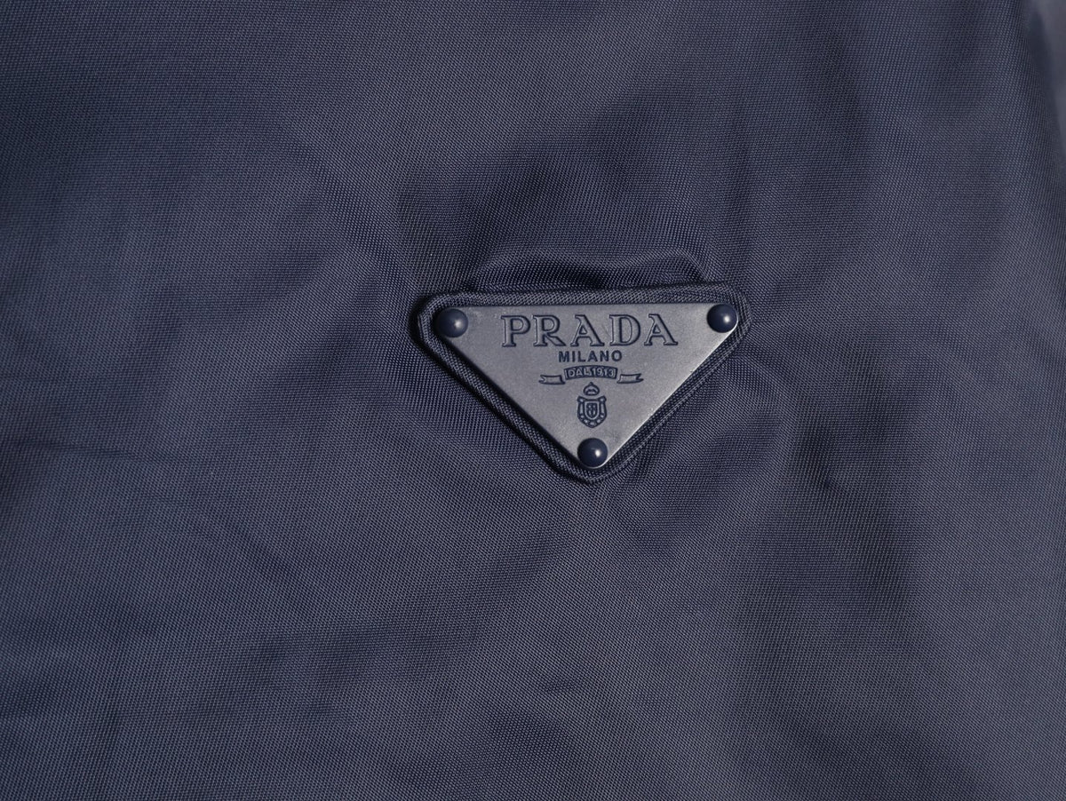 Prada PRD Triangle Logo Navy Hooded Jacket