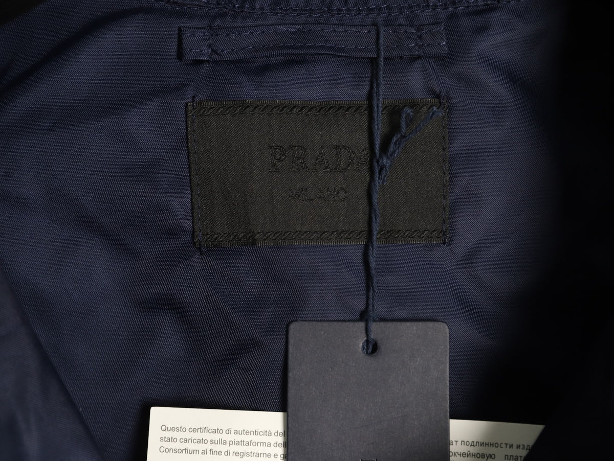 Prada PRD Triangle Logo Navy Hooded Jacket