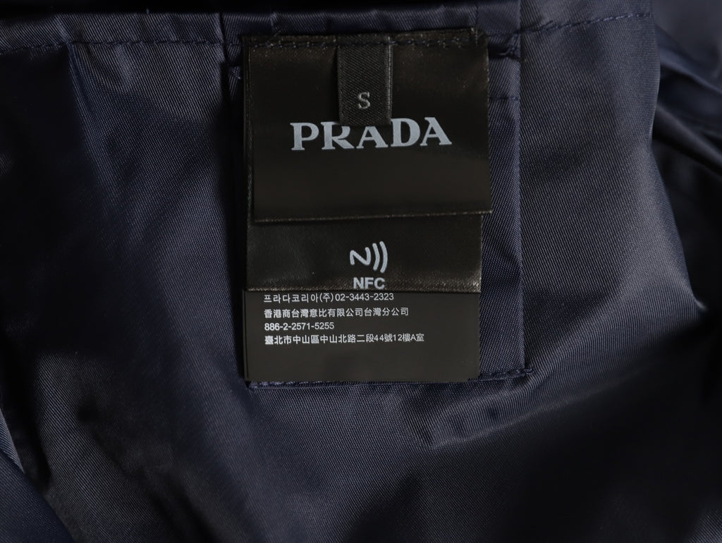 Prada PRD Triangle Logo Navy Hooded Jacket