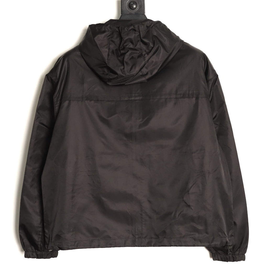 Prada PRD Triangle Logo Black Hooded Jacket