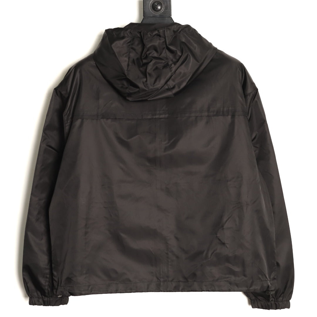 Prada PRD Triangle Logo Black Hooded Jacket