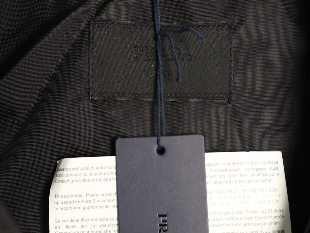 Prada PRD Triangle Logo Black Hooded Jacket