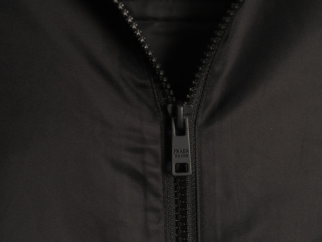 Prada PRD Triangle Logo Black Hooded Jacket