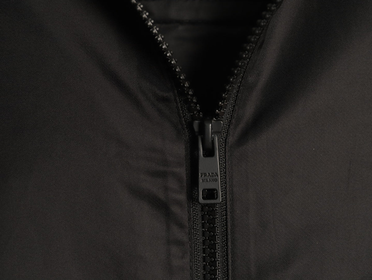 Prada PRD Triangle Logo Black Hooded Jacket