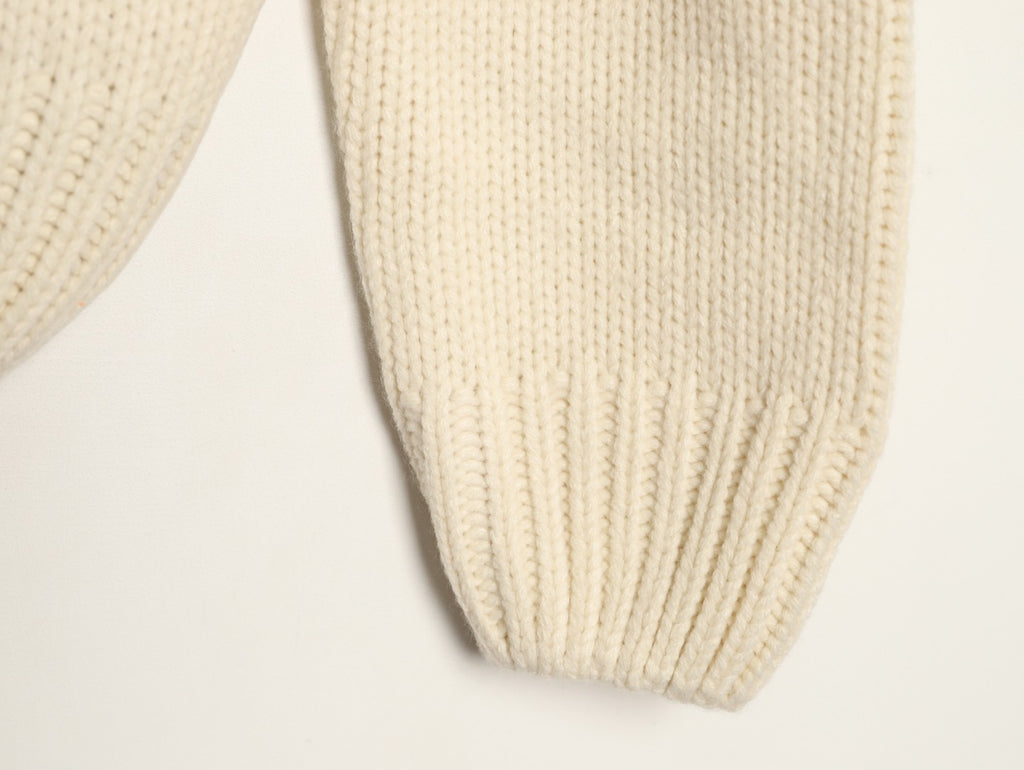 Louis Vuitton LV Leather Checkerboard Intarsia Ivory Zip-Up Knit Jacket