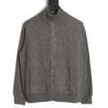 Louis Vuitton LV Embossed Logo Gray Cashmere Zip-Up Cardigan